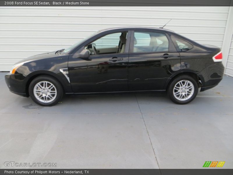 Black / Medium Stone 2008 Ford Focus SE Sedan