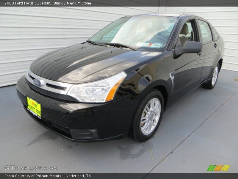 Black / Medium Stone 2008 Ford Focus SE Sedan