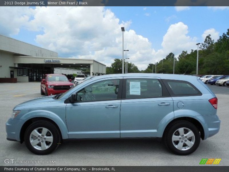 Winter Chill Pearl / Black 2013 Dodge Journey SE
