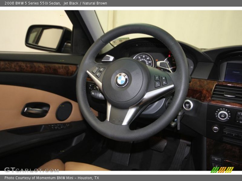 Jet Black / Natural Brown 2008 BMW 5 Series 550i Sedan
