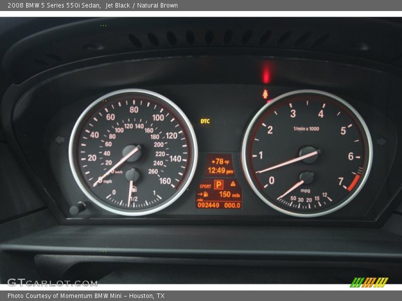 Jet Black / Natural Brown 2008 BMW 5 Series 550i Sedan