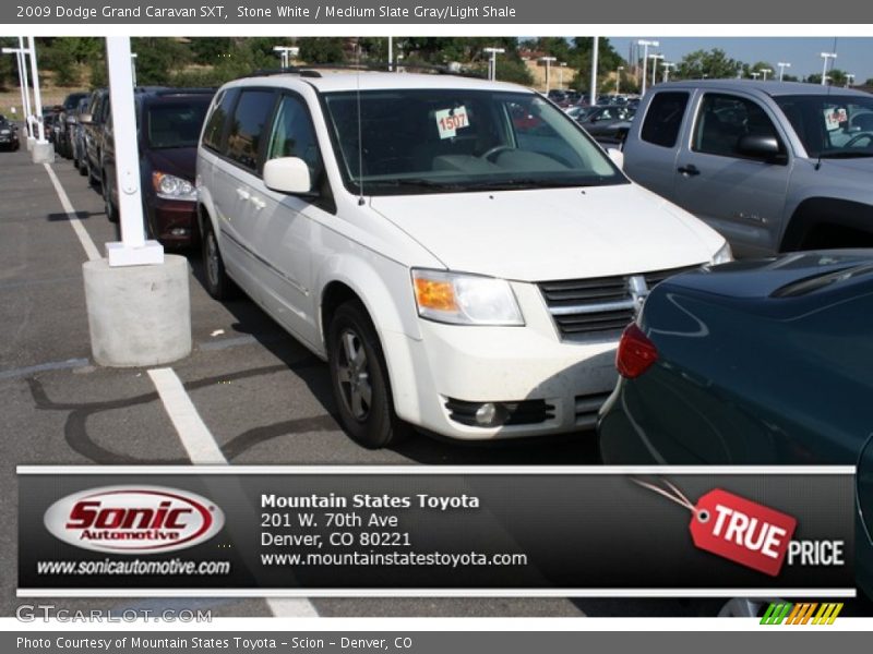 Stone White / Medium Slate Gray/Light Shale 2009 Dodge Grand Caravan SXT