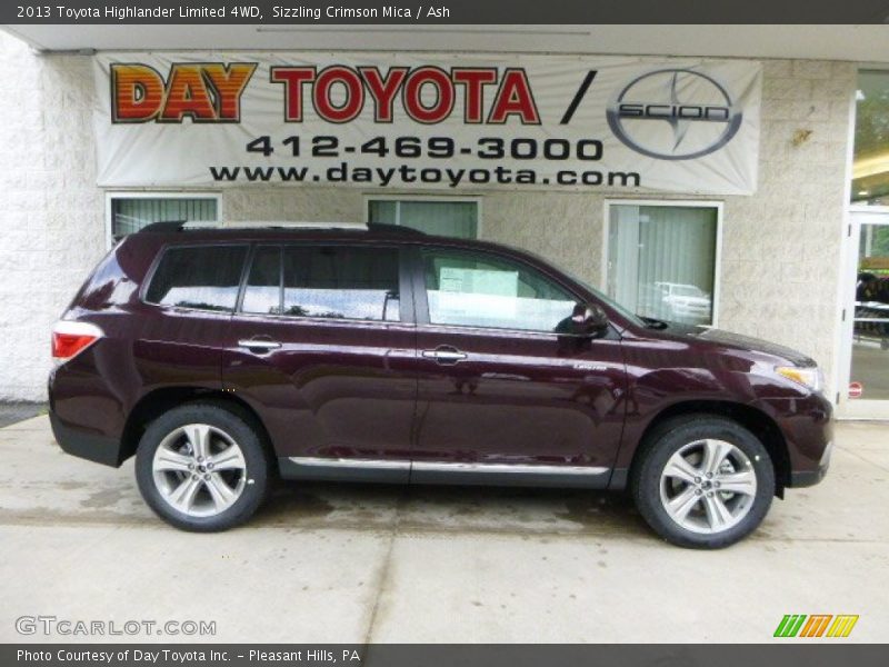 Sizzling Crimson Mica / Ash 2013 Toyota Highlander Limited 4WD