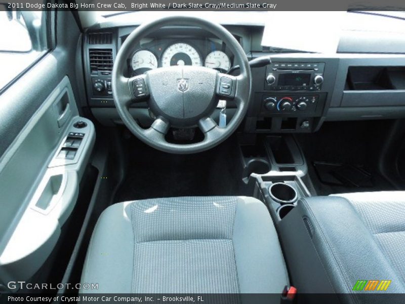 Bright White / Dark Slate Gray/Medium Slate Gray 2011 Dodge Dakota Big Horn Crew Cab