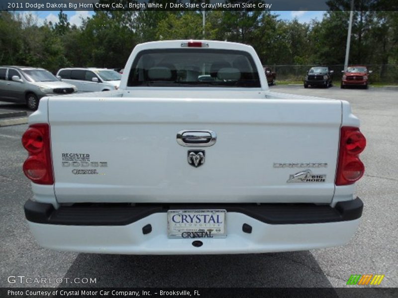 Bright White / Dark Slate Gray/Medium Slate Gray 2011 Dodge Dakota Big Horn Crew Cab
