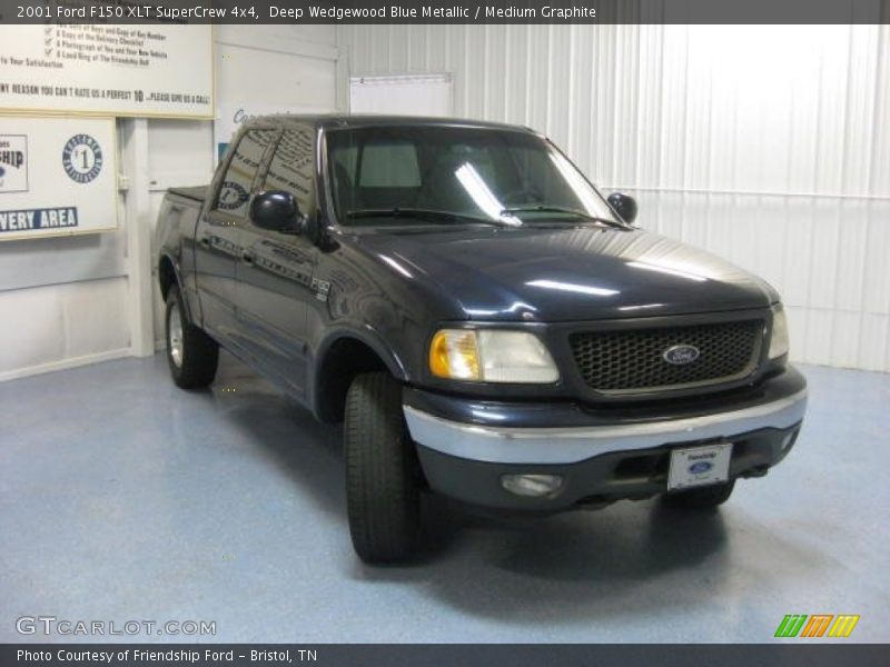 Deep Wedgewood Blue Metallic / Medium Graphite 2001 Ford F150 XLT SuperCrew 4x4