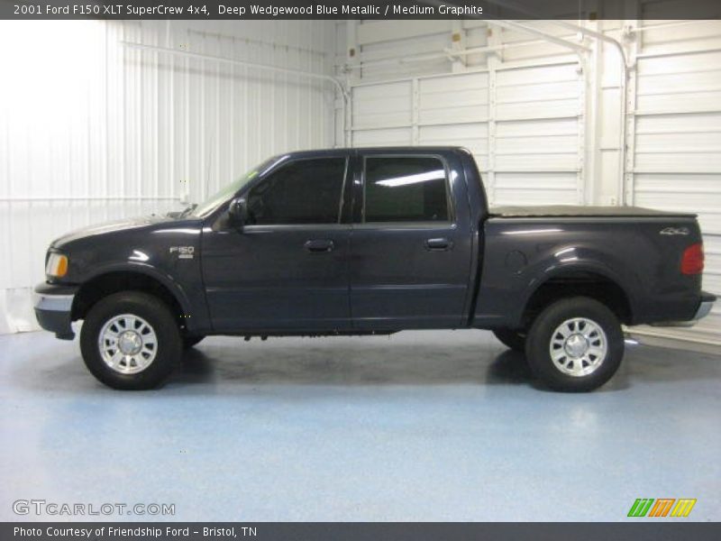 Deep Wedgewood Blue Metallic / Medium Graphite 2001 Ford F150 XLT SuperCrew 4x4