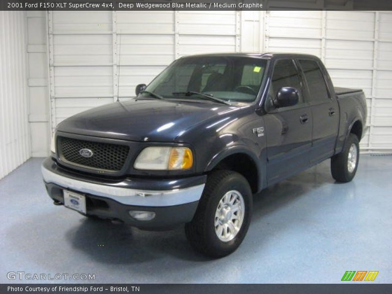 Deep Wedgewood Blue Metallic / Medium Graphite 2001 Ford F150 XLT SuperCrew 4x4