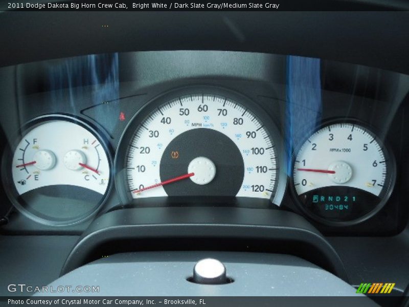 Bright White / Dark Slate Gray/Medium Slate Gray 2011 Dodge Dakota Big Horn Crew Cab
