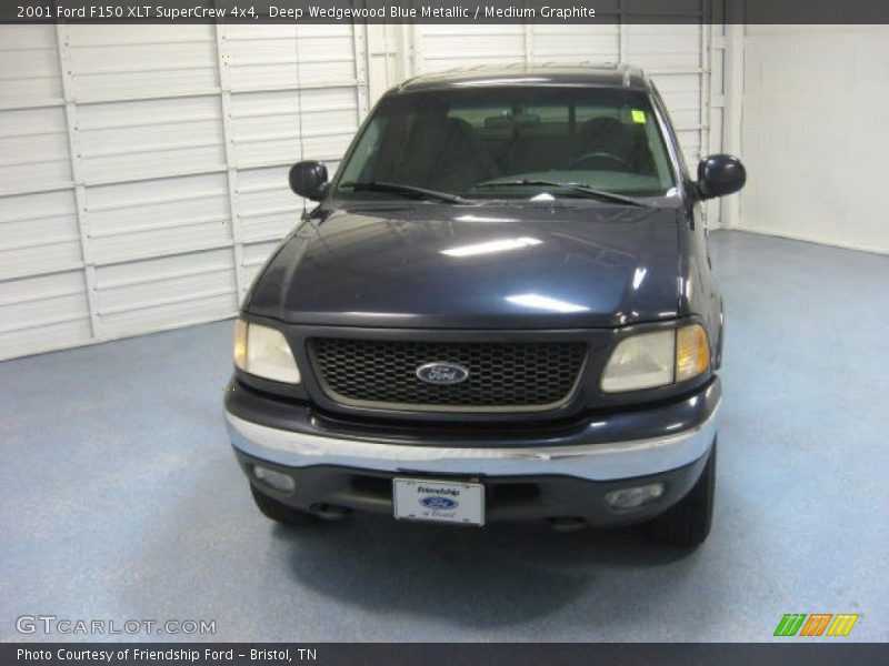 Deep Wedgewood Blue Metallic / Medium Graphite 2001 Ford F150 XLT SuperCrew 4x4