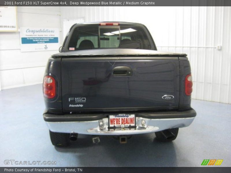 Deep Wedgewood Blue Metallic / Medium Graphite 2001 Ford F150 XLT SuperCrew 4x4