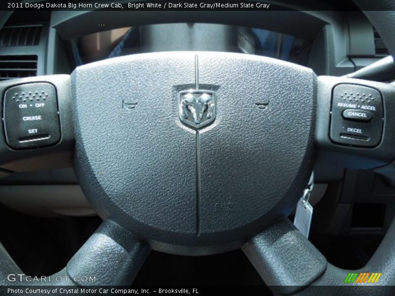 Bright White / Dark Slate Gray/Medium Slate Gray 2011 Dodge Dakota Big Horn Crew Cab
