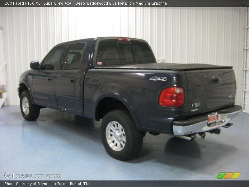 Deep Wedgewood Blue Metallic / Medium Graphite 2001 Ford F150 XLT SuperCrew 4x4