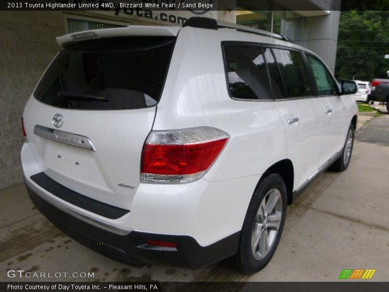 Blizzard White Pearl / Sand Beige 2013 Toyota Highlander Limited 4WD