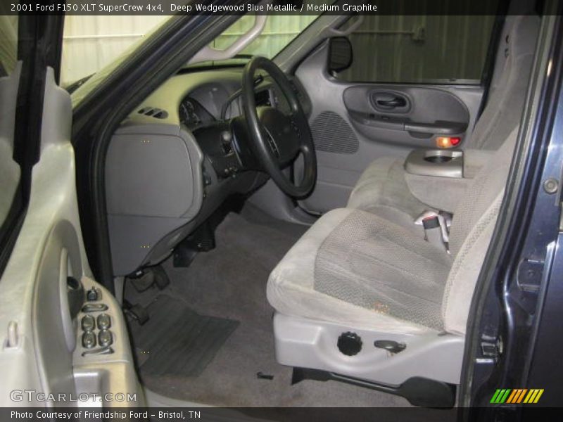 Deep Wedgewood Blue Metallic / Medium Graphite 2001 Ford F150 XLT SuperCrew 4x4