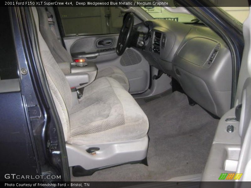 Deep Wedgewood Blue Metallic / Medium Graphite 2001 Ford F150 XLT SuperCrew 4x4
