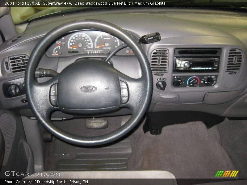 Deep Wedgewood Blue Metallic / Medium Graphite 2001 Ford F150 XLT SuperCrew 4x4