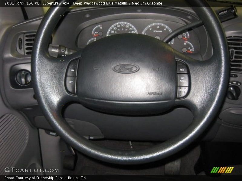 Deep Wedgewood Blue Metallic / Medium Graphite 2001 Ford F150 XLT SuperCrew 4x4