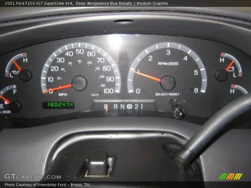 Deep Wedgewood Blue Metallic / Medium Graphite 2001 Ford F150 XLT SuperCrew 4x4