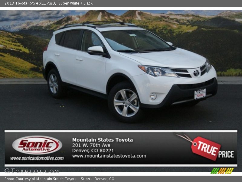 Super White / Black 2013 Toyota RAV4 XLE AWD