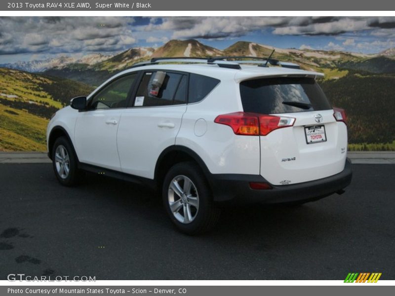 Super White / Black 2013 Toyota RAV4 XLE AWD