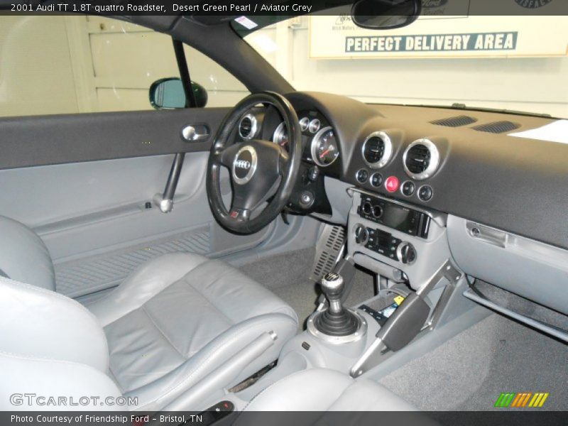 Desert Green Pearl / Aviator Grey 2001 Audi TT 1.8T quattro Roadster