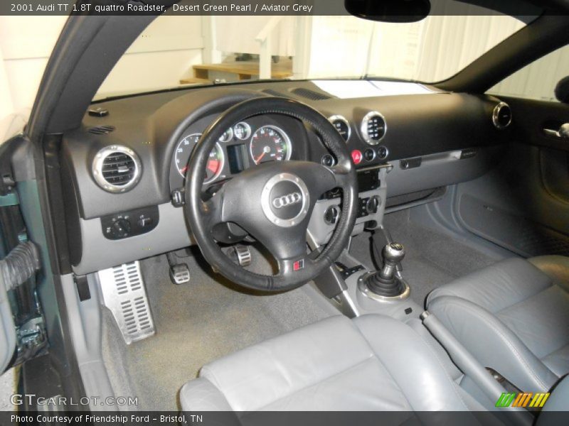 Desert Green Pearl / Aviator Grey 2001 Audi TT 1.8T quattro Roadster