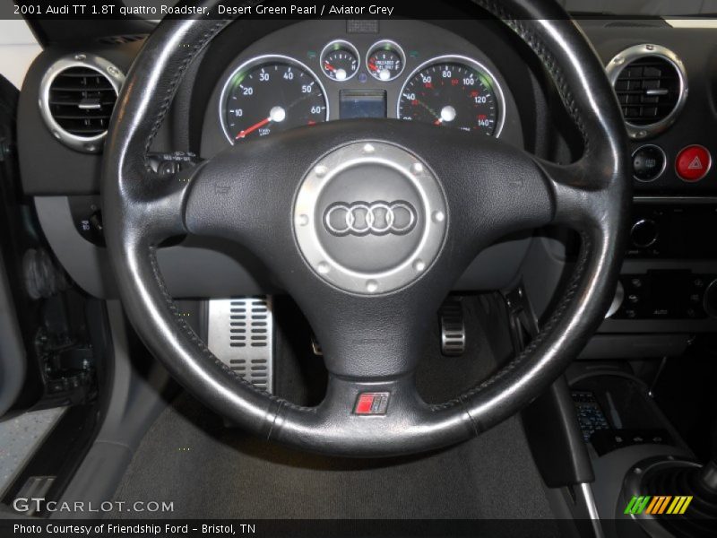 Desert Green Pearl / Aviator Grey 2001 Audi TT 1.8T quattro Roadster