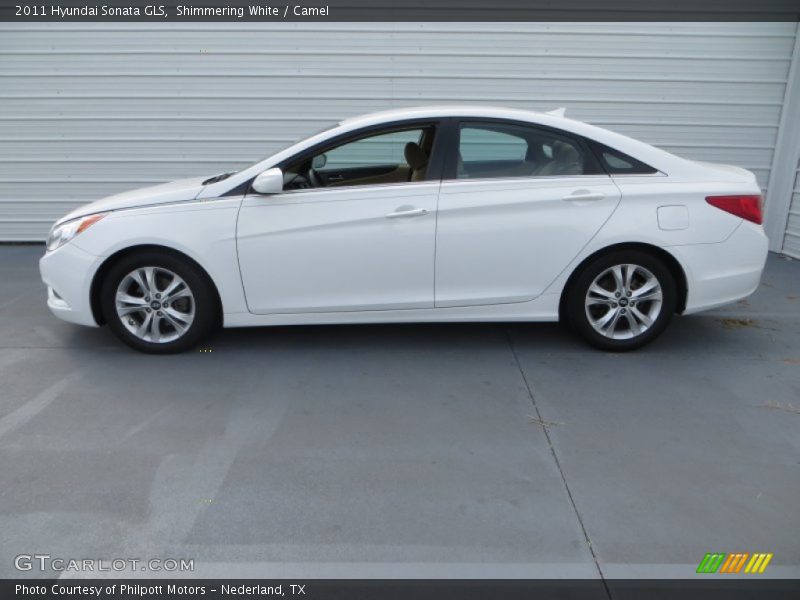 Shimmering White / Camel 2011 Hyundai Sonata GLS