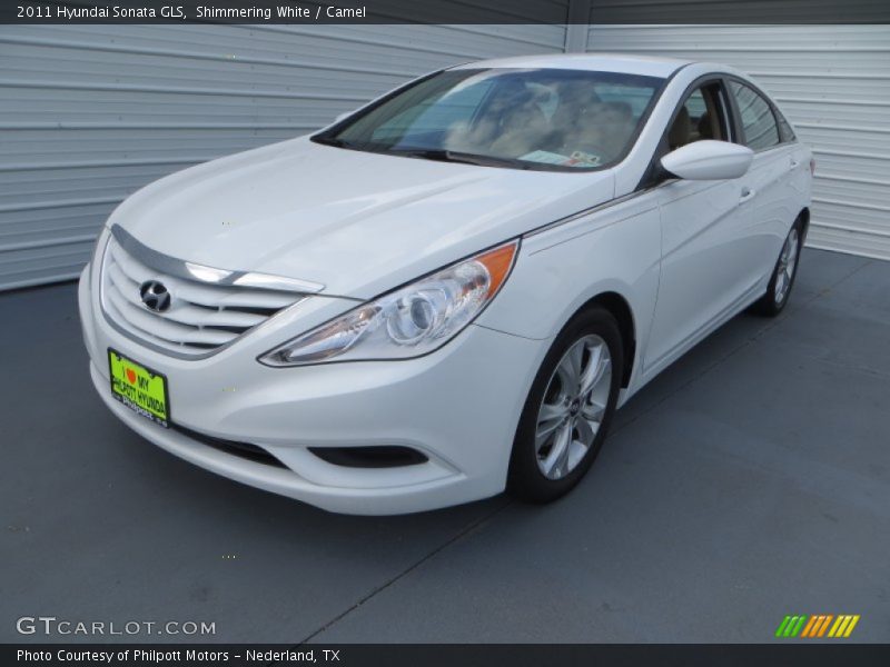 Shimmering White / Camel 2011 Hyundai Sonata GLS