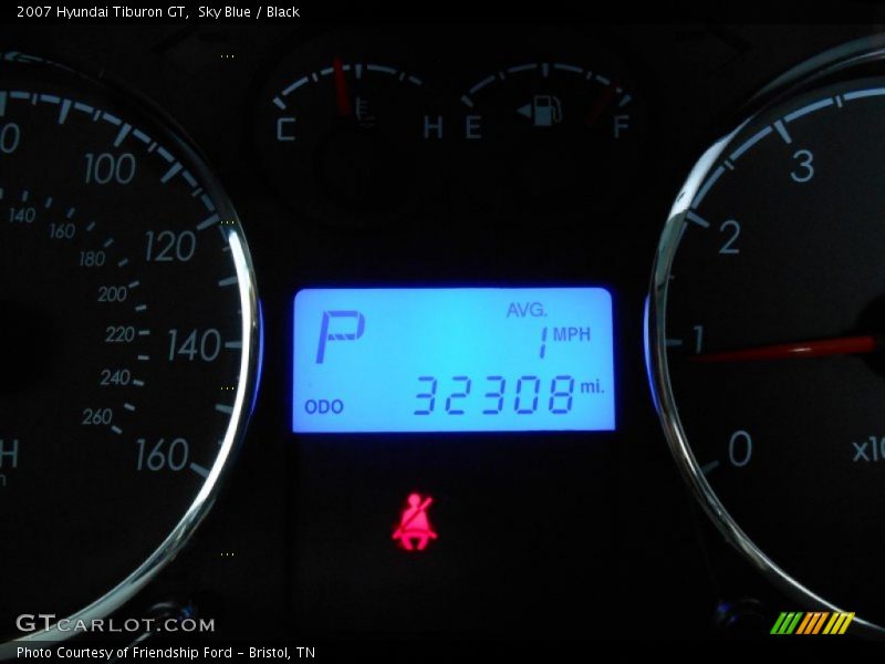 Sky Blue / Black 2007 Hyundai Tiburon GT