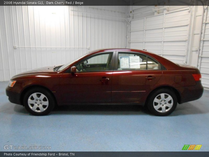Dark Cherry Red / Beige 2008 Hyundai Sonata GLS