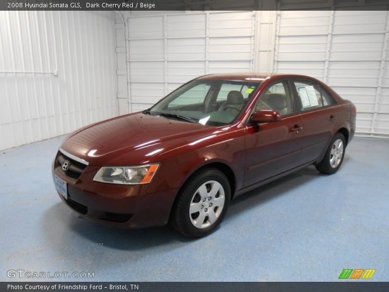 Dark Cherry Red / Beige 2008 Hyundai Sonata GLS