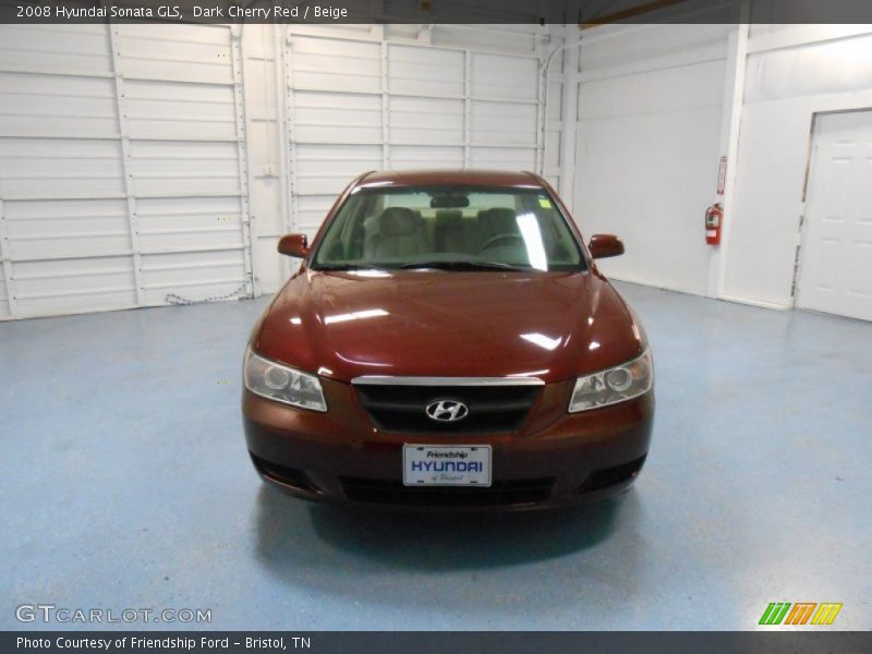 Dark Cherry Red / Beige 2008 Hyundai Sonata GLS