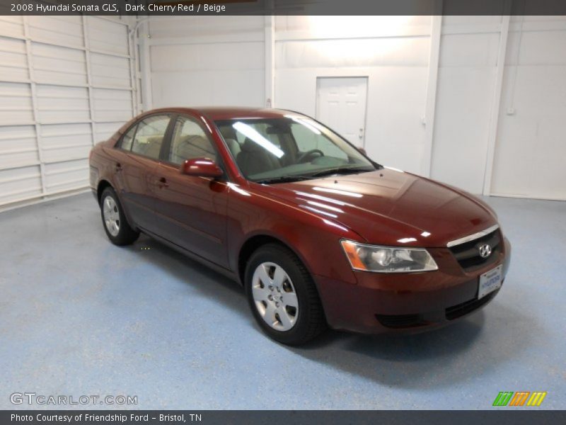 Dark Cherry Red / Beige 2008 Hyundai Sonata GLS