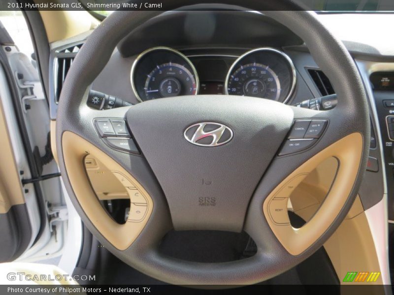 Shimmering White / Camel 2011 Hyundai Sonata GLS