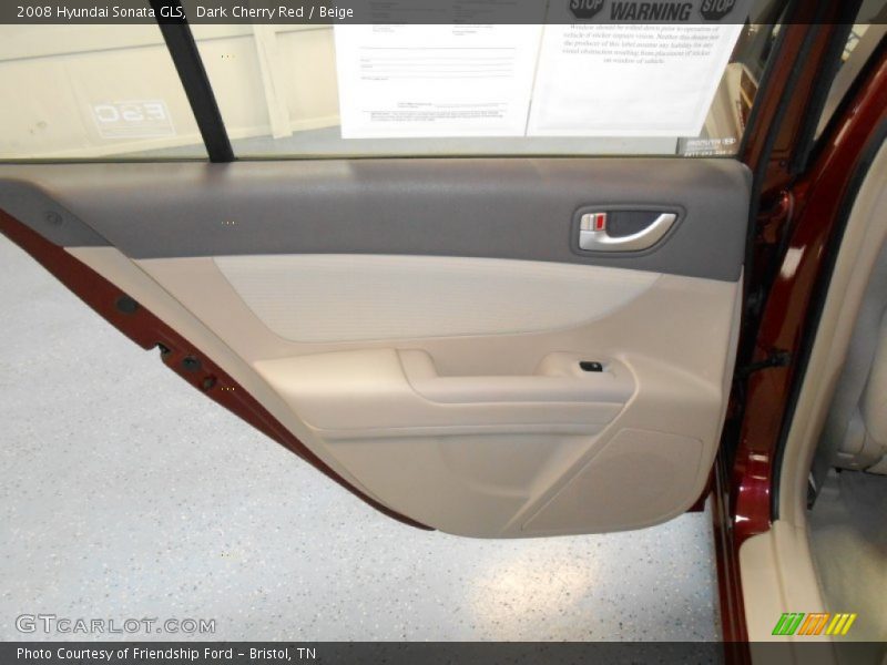 Dark Cherry Red / Beige 2008 Hyundai Sonata GLS