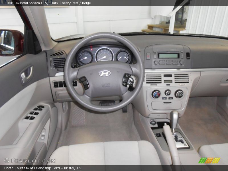 Dark Cherry Red / Beige 2008 Hyundai Sonata GLS