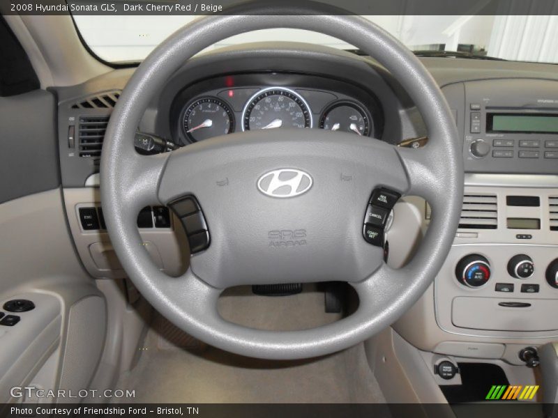 Dark Cherry Red / Beige 2008 Hyundai Sonata GLS