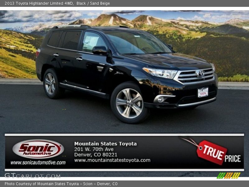 Black / Sand Beige 2013 Toyota Highlander Limited 4WD