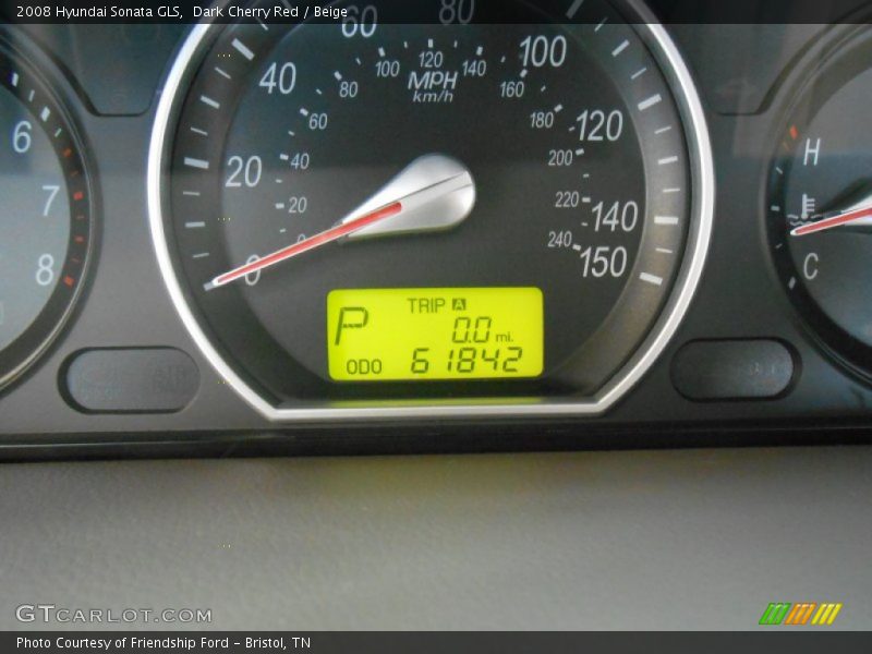 Dark Cherry Red / Beige 2008 Hyundai Sonata GLS