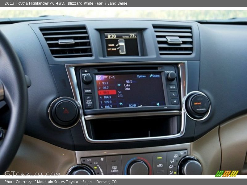 Blizzard White Pearl / Sand Beige 2013 Toyota Highlander V6 4WD