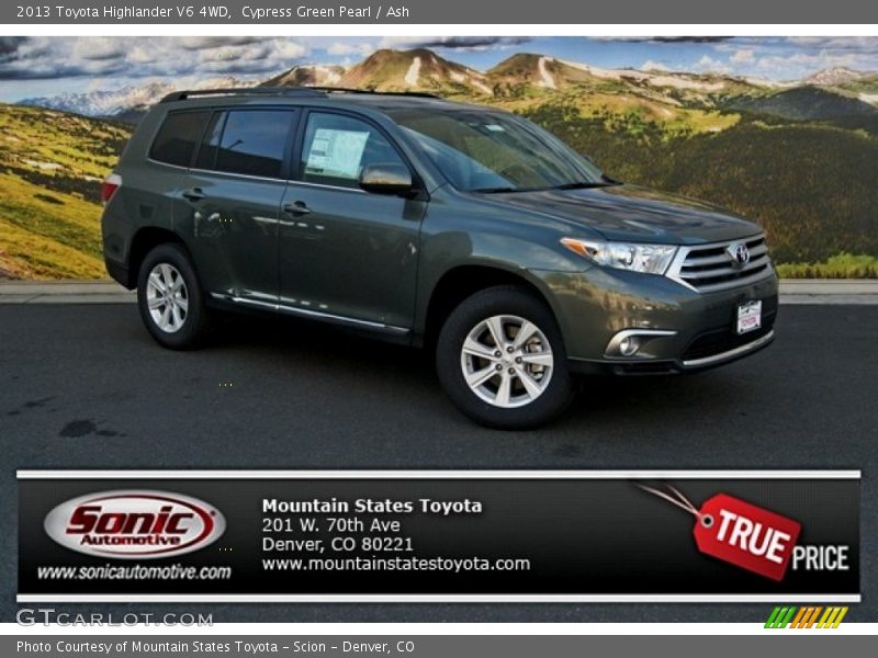 Cypress Green Pearl / Ash 2013 Toyota Highlander V6 4WD