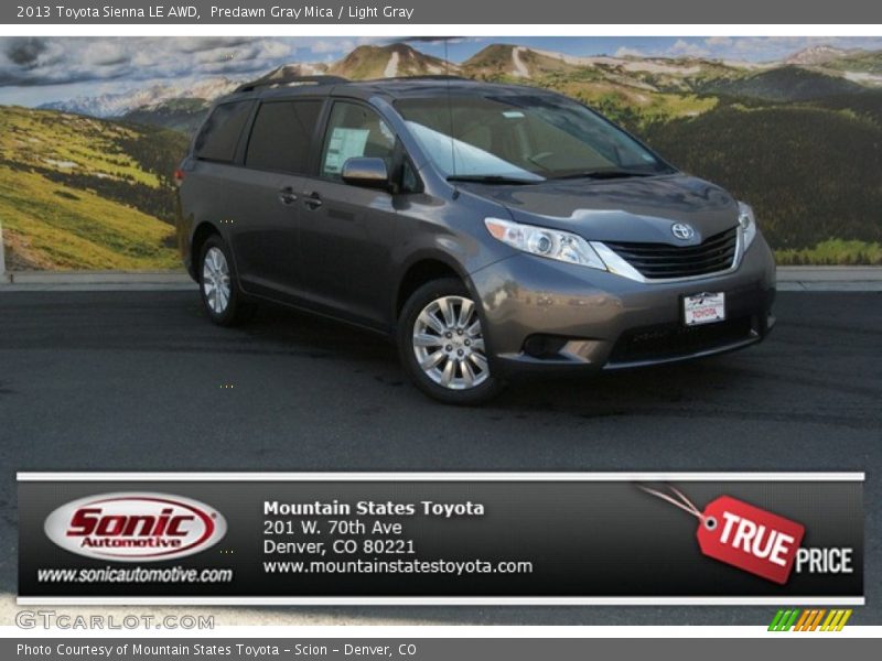 Predawn Gray Mica / Light Gray 2013 Toyota Sienna LE AWD