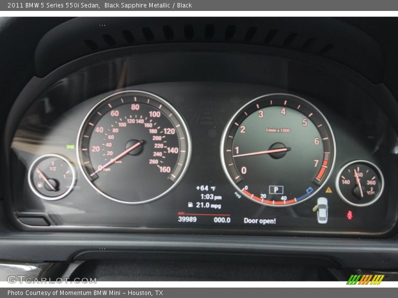 Black Sapphire Metallic / Black 2011 BMW 5 Series 550i Sedan