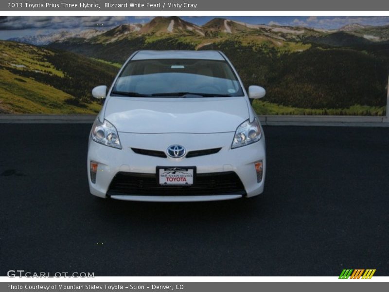 Blizzard White Pearl / Misty Gray 2013 Toyota Prius Three Hybrid