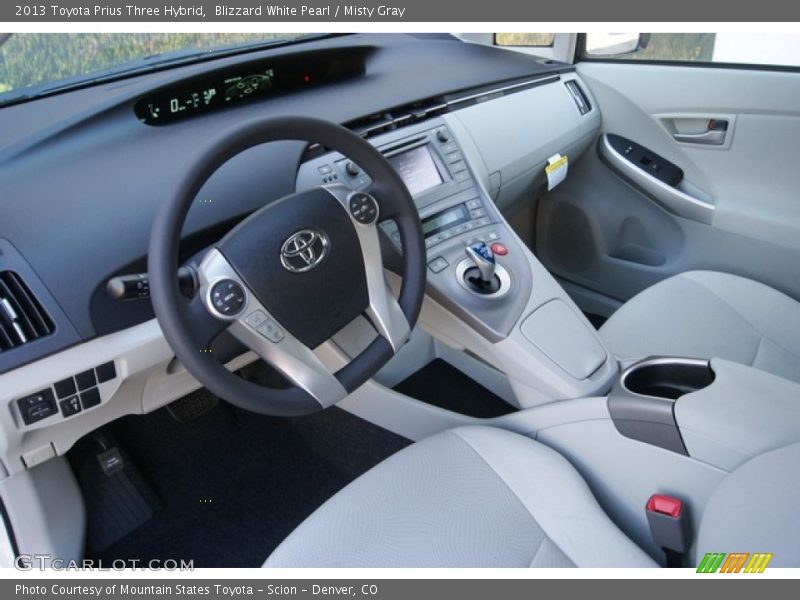Blizzard White Pearl / Misty Gray 2013 Toyota Prius Three Hybrid