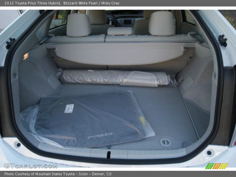 Blizzard White Pearl / Misty Gray 2013 Toyota Prius Three Hybrid