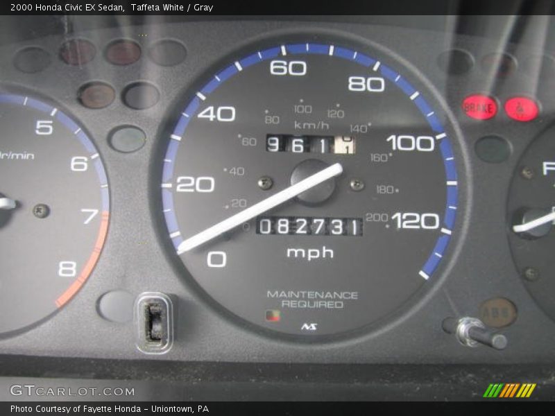 Taffeta White / Gray 2000 Honda Civic EX Sedan