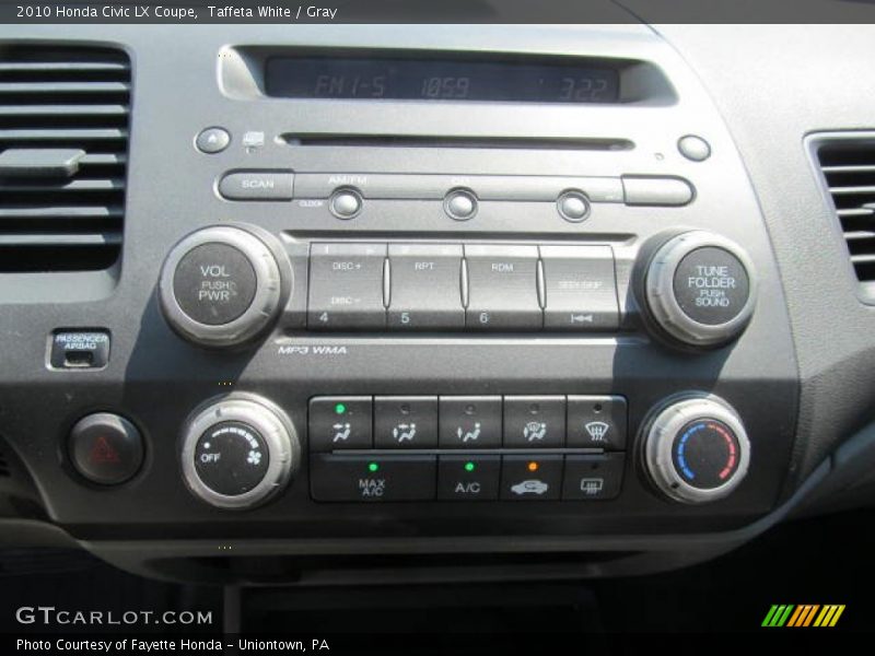 Taffeta White / Gray 2010 Honda Civic LX Coupe
